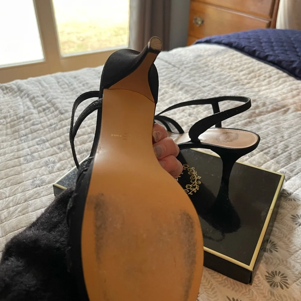 IM NANNETT Sparkling Black 2” Heels Size 8 - Picture 6 of 6
